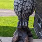 Beautiful 12" Tall Heavy Ceramic Grey Owl Sculpture Figurine On Square Stand