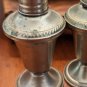 Vintage Metal Glass Set Salt Pepper Shakers Mid Century Plated