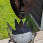 Unique Triangular Shaped Metal Mask Face Candle Holder Indonesia Brass Copper