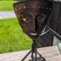 Unique Triangular Shaped Metal Mask Face Candle Holder Indonesia Brass Copper