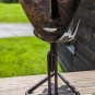Unique Triangular Shaped Metal Mask Face Candle Holder Indonesia Brass Copper