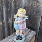 VINTAGE 8" CERAMIC  PORCELAIN COUNTRY FARM GIRL FIGURINE SMU Etched On Bottom