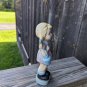 VINTAGE 8" CERAMIC  PORCELAIN COUNTRY FARM GIRL FIGURINE SMU Etched On Bottom