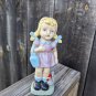 VINTAGE 8" CERAMIC  PORCELAIN COUNTRY FARM GIRL FIGURINE SMU Etched On Bottom