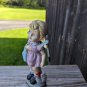 VINTAGE 8" CERAMIC  PORCELAIN COUNTRY FARM GIRL FIGURINE SMU Etched On Bottom