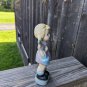 VINTAGE 8" CERAMIC  PORCELAIN COUNTRY FARM GIRL FIGURINE SMU Etched On Bottom