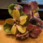 Vintage 1960s Denton Bone China Floral Pin Brooch Made In England