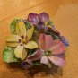 Vintage 1960s Denton Bone China Floral Pin Brooch Made In England