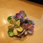 Vintage 1960s Denton Bone China Floral Pin Brooch Made In England