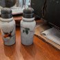 Vintage Song Bird Themed Opeque Glass  Salt And Pepper Shakers