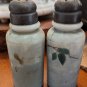 Vintage Song Bird Themed Opeque Glass  Salt And Pepper Shakers