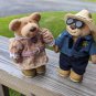 Fannie Fanny Faye Furskins And Sheriff Jedgar Furskin Vintage 80s Bear Figurines