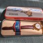 Vintage 1990 Fossil Ladies Watch In Tin Works.