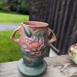 ROSEVILLE Pottery PINK WATERLILY 2 Handled vase 75 7"