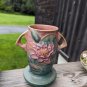 ROSEVILLE Pottery PINK WATERLILY 2 Handled vase 75 7"