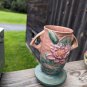 ROSEVILLE Pottery PINK WATERLILY 2 Handled vase 75 7"