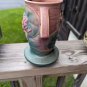 ROSEVILLE Pottery PINK WATERLILY 2 Handled vase 75 7"
