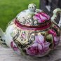 NIPPON STYLE TEAPOT HEAVY GOLD MORIAGE HAND PAINTED PINK ROSES ANTIQUE
