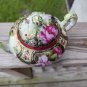 NIPPON STYLE TEAPOT HEAVY GOLD MORIAGE HAND PAINTED PINK ROSES ANTIQUE
