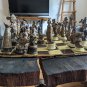 50's Native American Warrior Tribes Molded Ceramic 32pcs Complete Chess Set