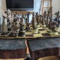 50's Native American Warrior Tribes Molded Ceramic 32pcs Complete Chess Set