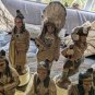 50's Native American Warrior Tribes Molded Ceramic 32pcs Complete Chess Set