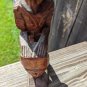 Vintage Hand Carved Wood Man On Drums African Tribal Folk Art Statues Figurine