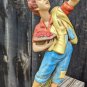Vintage Atlantic Mold #673 Cherry Picking Boy Ceramic Home Decor 15" Tall