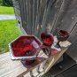 Three Avon Ruby Red Glass Ware Lot
