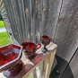 Three Avon Ruby Red Glass Ware Lot