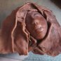 Hatian Leather Hide Woman's Face Art Mask hand made Caribbean beautifully rare