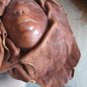 Hatian Leather Hide Woman's Face Art Mask hand made Caribbean beautifully rare