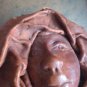 Hatian Leather Hide Woman's Face Art Mask hand made Caribbean beautifully rare