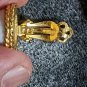 Vintage Les Bernard Clip On Earrings White Glass Stone Over Golden Metal Classic