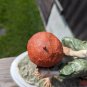 Vintage Girl Ridding Boy Signed Ceramic Figurine