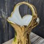 Vintage Holley Ross Distinguished China 22k Weeping Gold Handled Basket Vase USA