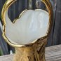 Vintage Holley Ross Distinguished China 22k Weeping Gold Handled Basket Vase USA
