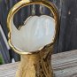Vintage Holley Ross Distinguished China 22k Weeping Gold Handled Basket Vase USA