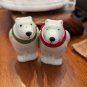 VINTAGE 1960'S COCA COLA SALT & PEPPER SHAKERS BEAR FIGURINE DESIGN NR