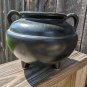 ROSEVILLE Pottery Bean Pot Made in U.S.A. Vintage Black 3 Footed Legged Cauldron