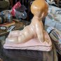True Vintage 50s Chalkware Piano Baby - Poured Painted plaster baby girl Rare