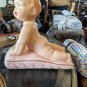 True Vintage 50s Chalkware Piano Baby - Poured Painted plaster baby girl Rare