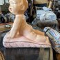 True Vintage 50s Chalkware Piano Baby - Poured Painted plaster baby girl Rare