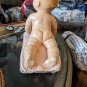 True Vintage 50s Chalkware Piano Baby - Poured Painted plaster baby girl Rare