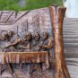 Vintage G. Muraro Ceramics Last Supper Plaque For Wall, 10" Long, Scroll Design