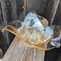 Murano Vetro Eseguito Iridescent Freeform Glass Bowl Italy goldish color
