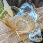 Murano Vetro Eseguito Iridescent Freeform Glass Bowl Italy goldish color