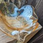 Murano Vetro Eseguito Iridescent Freeform Glass Bowl Italy goldish color