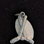 Sterling Silver 2  Hockey Sticks And A Puck Pendant
