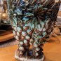 Vintage McCoy Grape Cluster Double Well Flower Vase 11" By 6"
